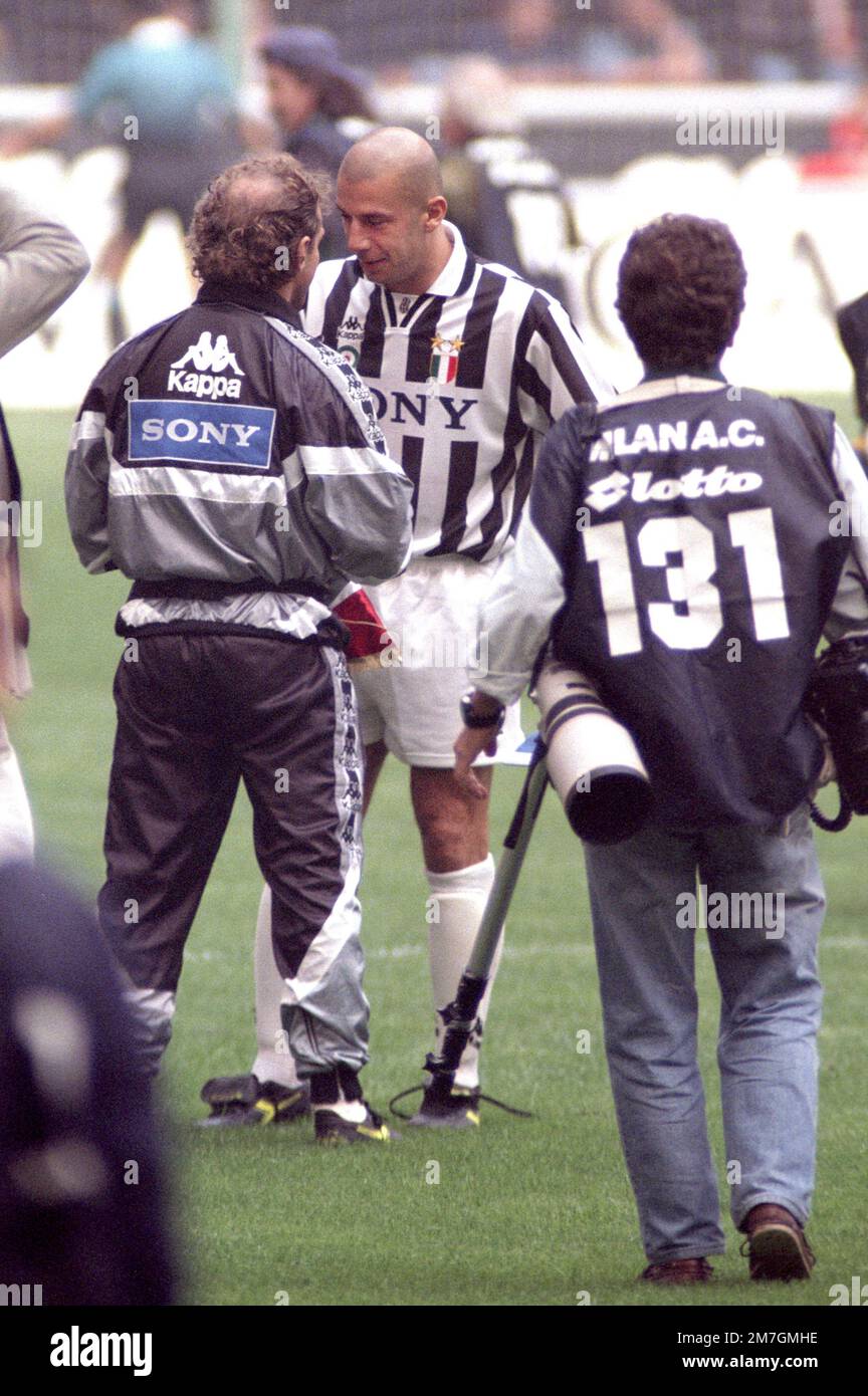 Italia, Torino 1994-1995-1996: Juventus giocatore FC Gianluca Vialli durante la Serie A 1995-96 Serie A partita di Campionato di Calcio Foto Stock