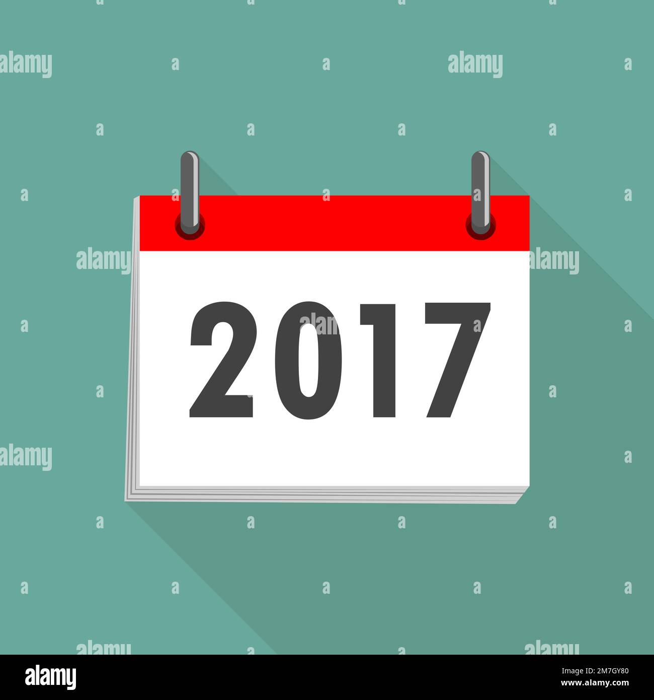 Calendario icona 2017 in design piatto. Illustrazione vettoriale. Felice anno nuovo 2017 Illustrazione Vettoriale