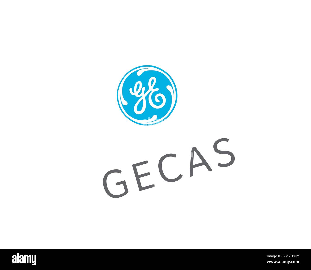 GE Capital Aviation Services, logo ruotato, sfondo bianco Foto Stock