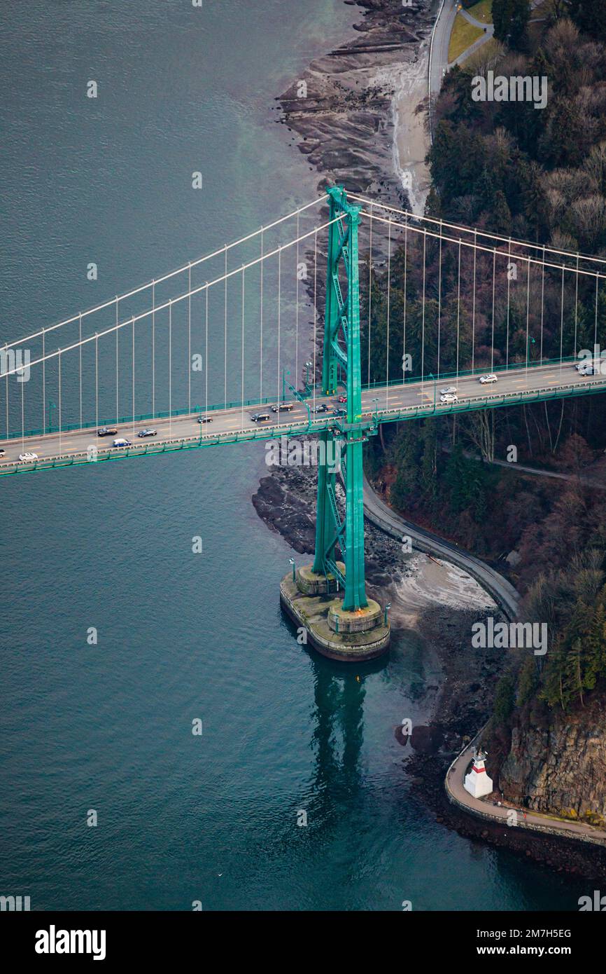 Fotografia aerea del ponte Lions Gate Foto Stock