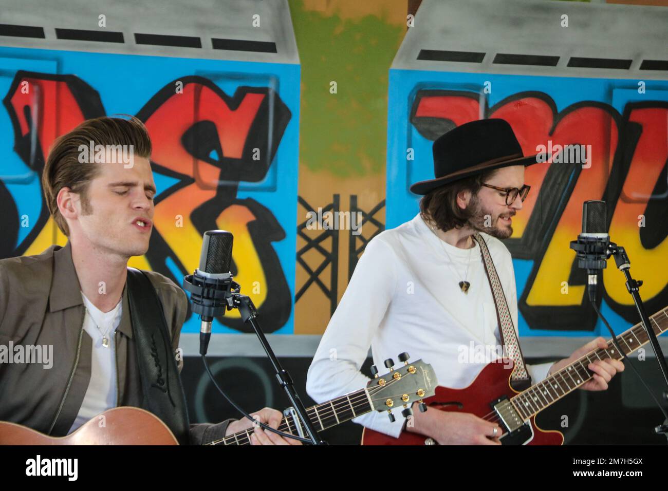 Hudson Taylor ha girato una sessione in studio a Brooklyn Foto Stock