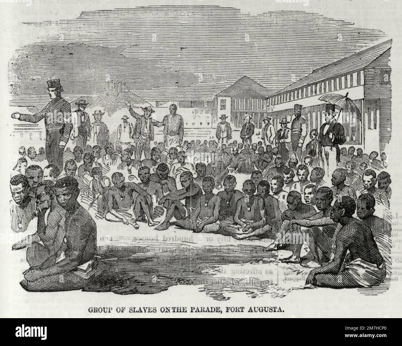 Un'illustrazione degli schiavi liberati a Port Royal a Jamaina. Gli