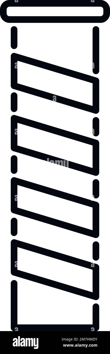 Icona camino fuoco vettore contorno. Tetto in fabbrica. Impilamento industriale Illustrazione Vettoriale