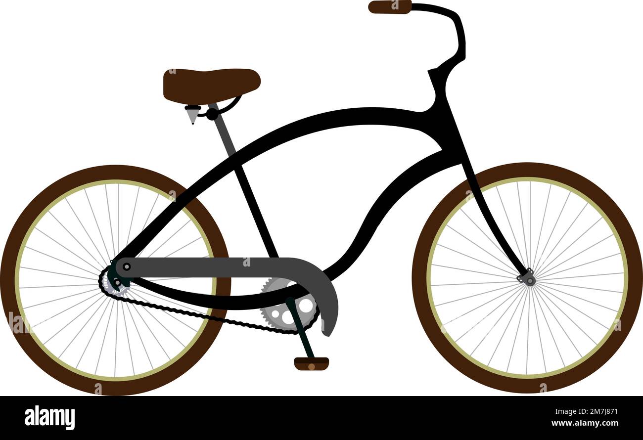 bicicletta isolata su sfondo bianco. Illustrazione vettoriale. Illustrazione Vettoriale