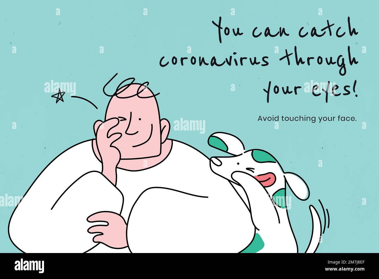 Potete prendere il coronavirus attraverso i vostri occhi. Questa immagine fa parte della nostra collaborazione con il team Behavioral Sciences di Hill+Knowlton Strategies to re Illustrazione Vettoriale