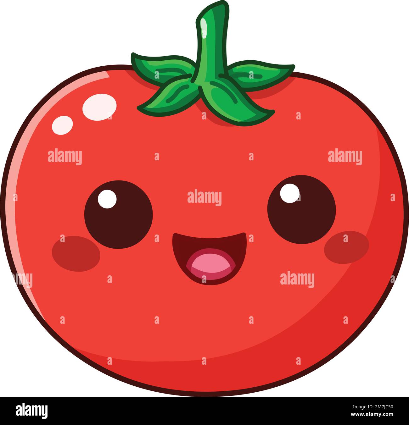 Buon pomodoro in stile kawaii Illustrazione Vettoriale
