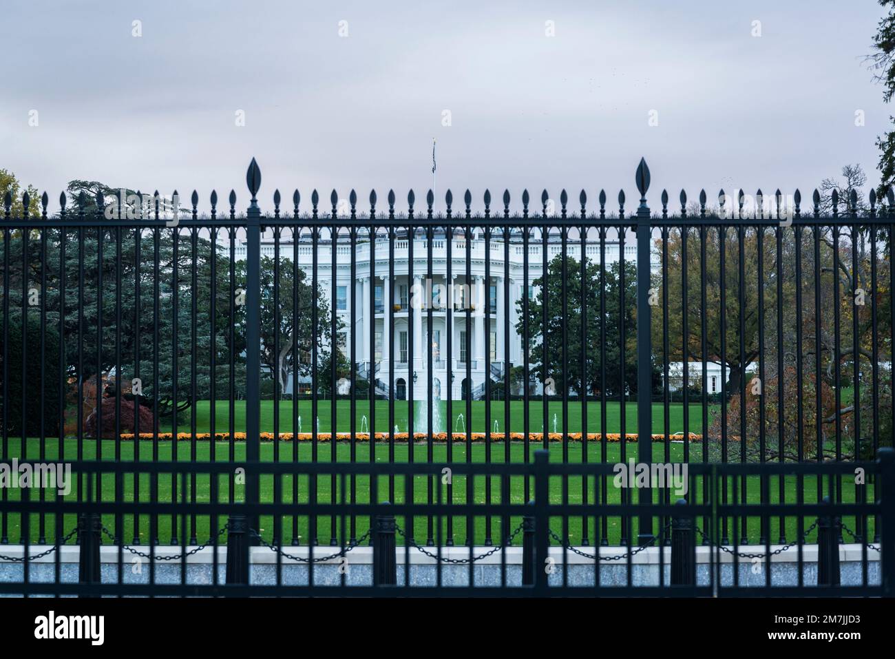 La Casa Bianca, punto di riferimento, casa storica e ufficio del presidente degli Stati Uniti, con tour per i visitatori. Washington, D.C., Stati Uniti Foto Stock