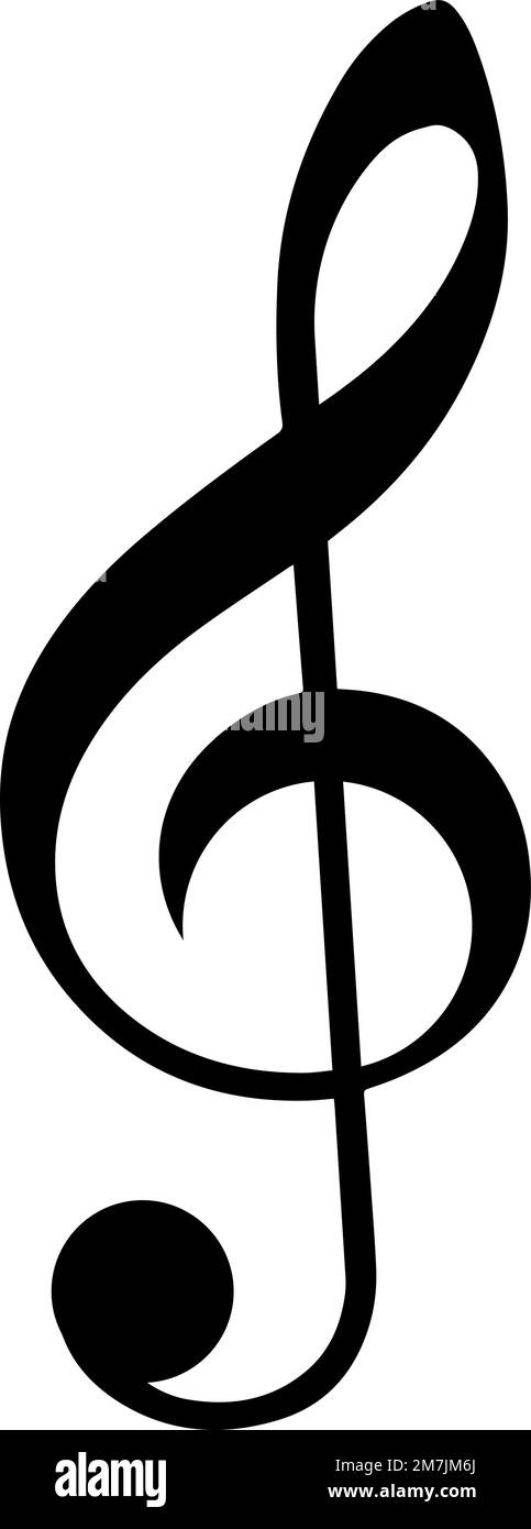 musica clef isolato su sfondo bianco. Illustrazione vettoriale. Illustrazione Vettoriale