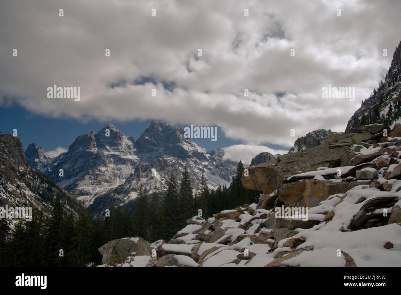 Traversata più in alto sul sentiero del Cascade Canyon al Grand Teton National Park nel Wyoming Foto Stock
