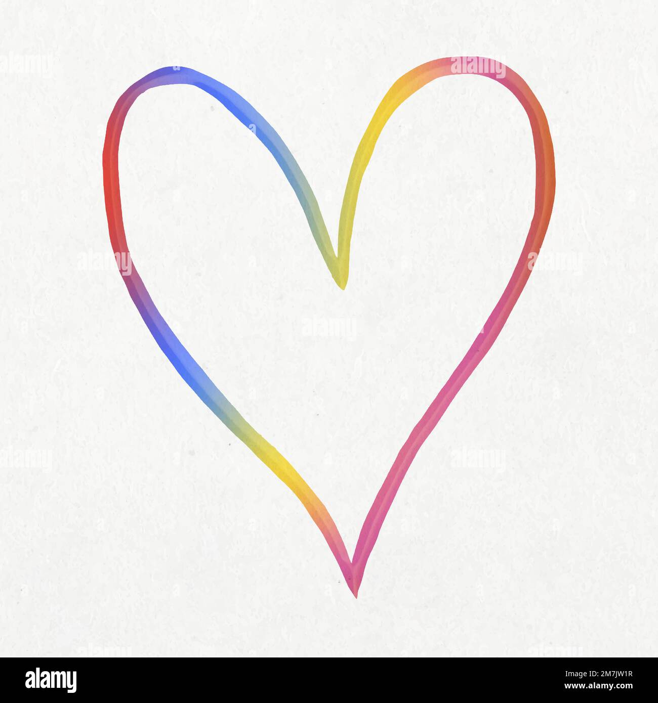 Colorato vettore carino cuore in stile doodle Illustrazione Vettoriale