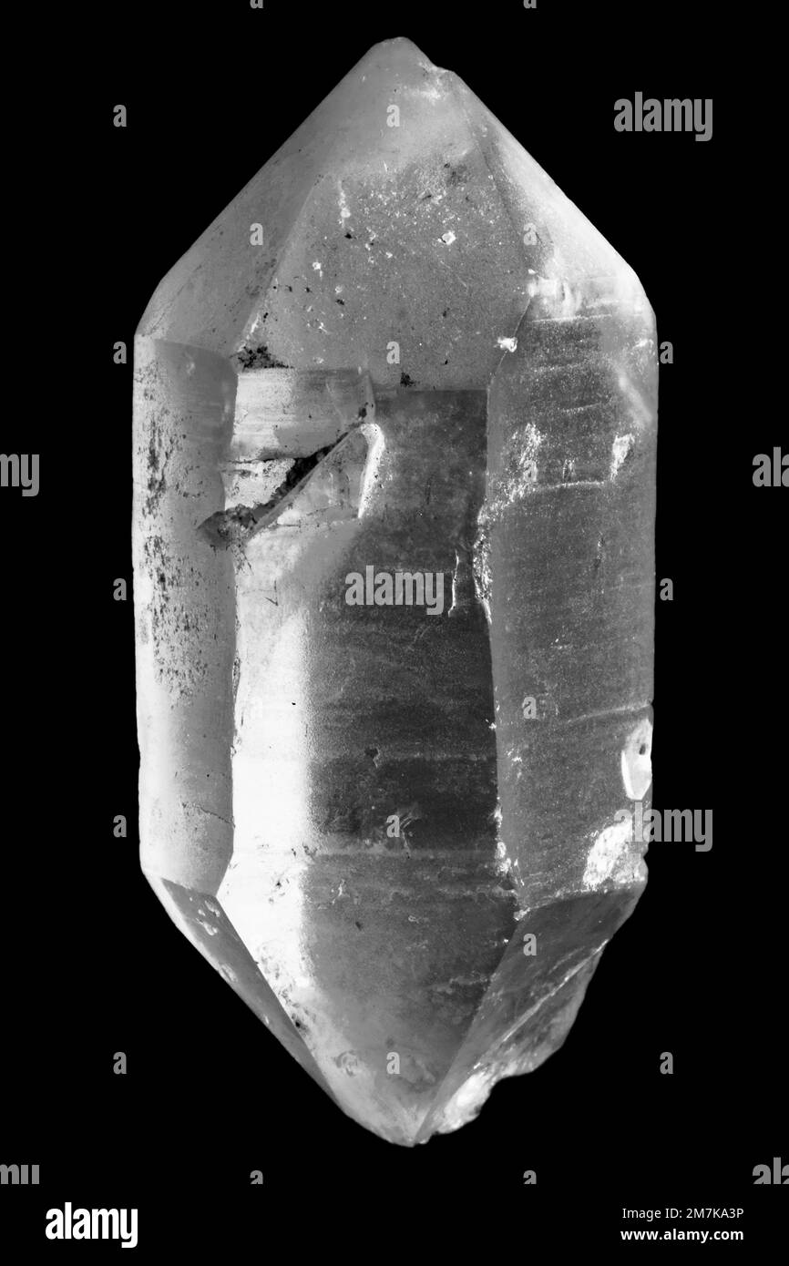 Rocce e minerali, campione di laboratorio di cristalli di quarzo Foto Stock