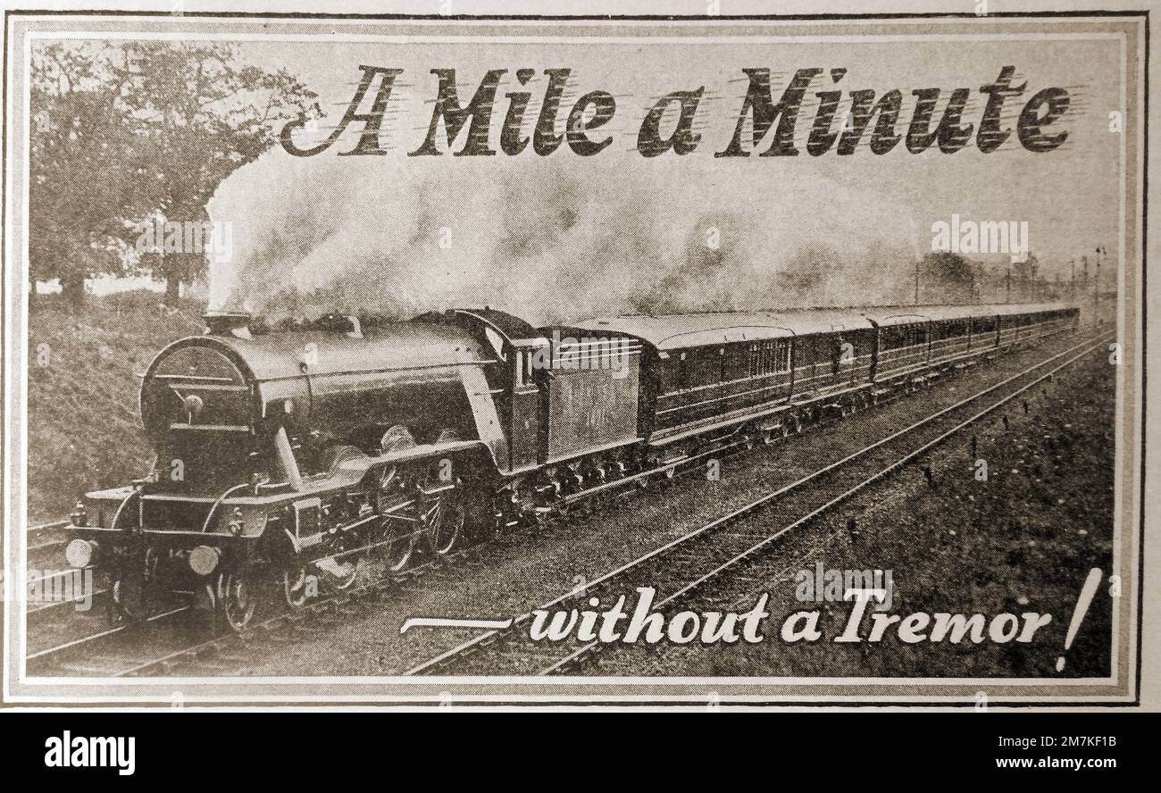 Un poster del 1930 che pubblicizza il treno locomotivo Flying Scotsman. Foto Stock