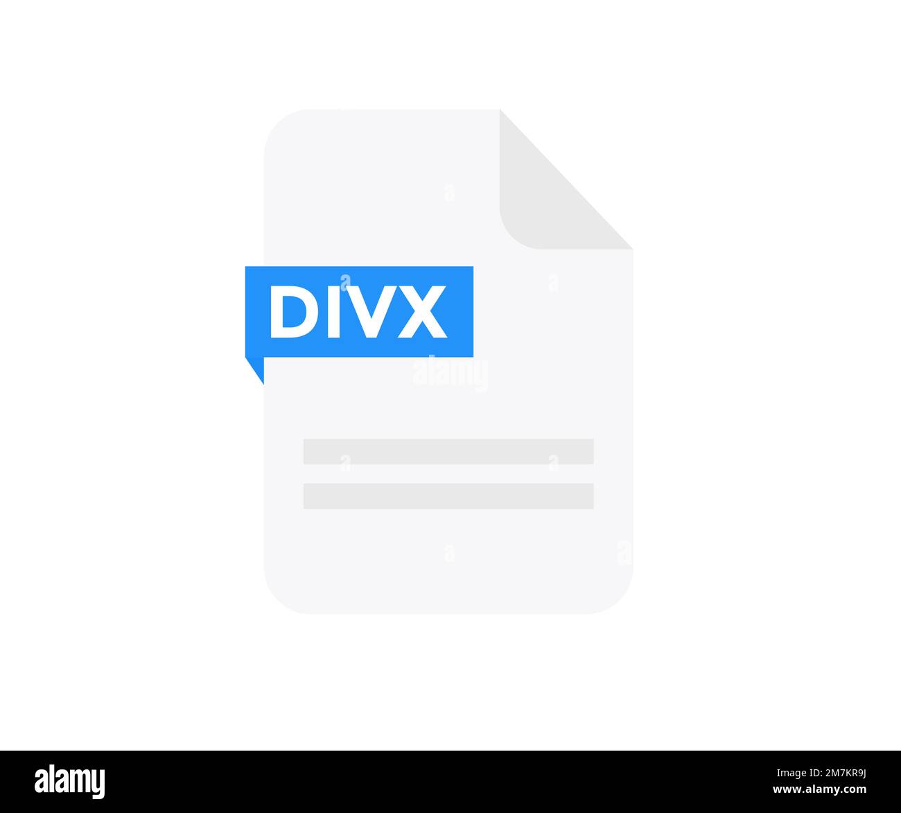 Formato file design del logo DIVX. Icona del documento, Internet, estensione, firma, tipo, presentazione, grafica, applicazione. Elemento per applicazioni, Web. Illustrazione Vettoriale