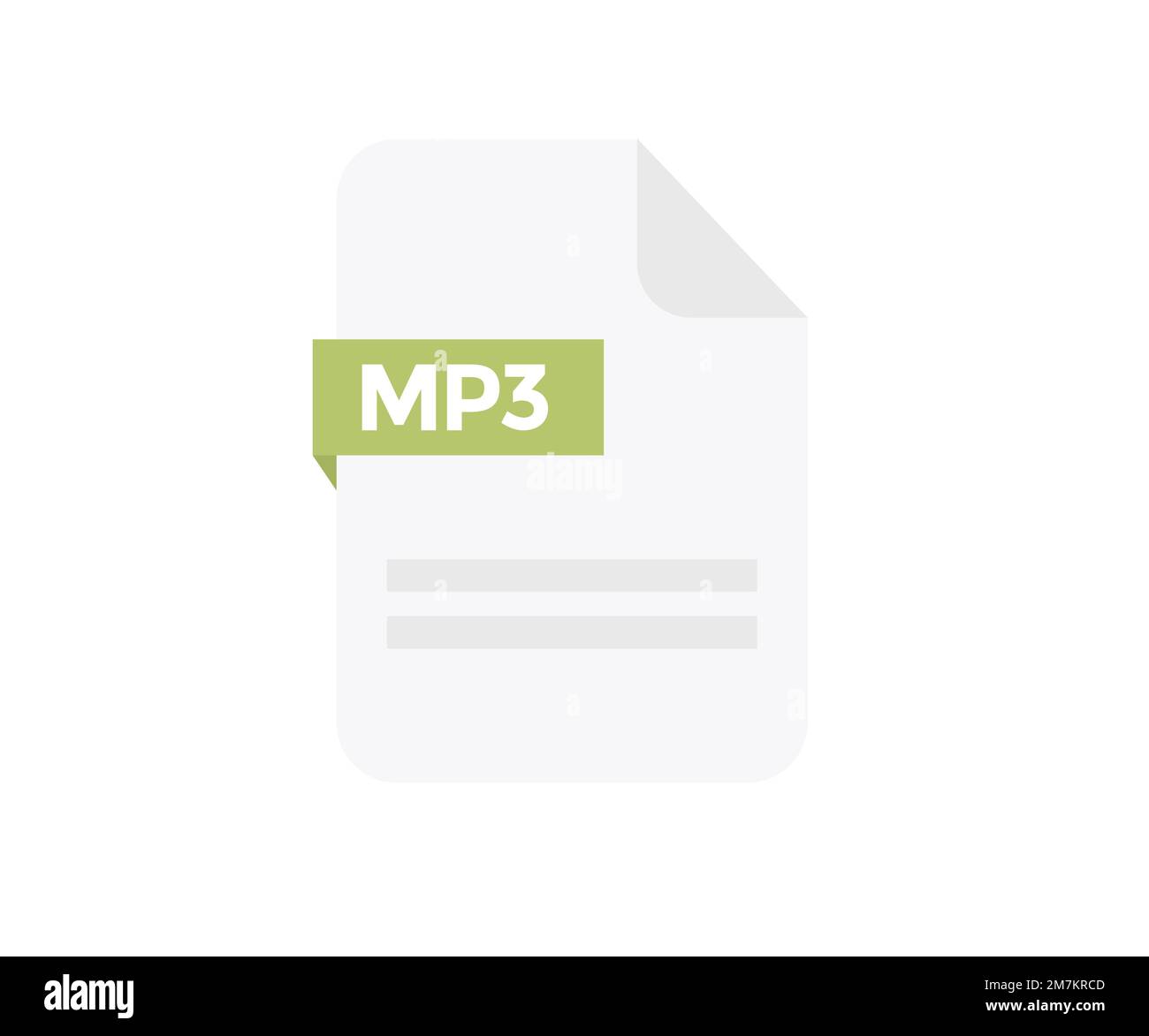 Formato file MP3 logo design. Icona del documento, Internet, estensione, firma, tipo, presentazione, grafica, applicazione. Elemento per applicazioni. Illustrazione Vettoriale