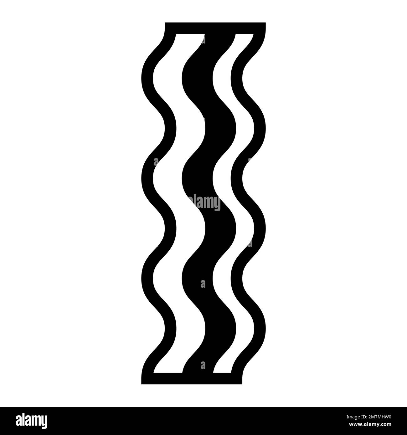 Icona della linea bacon isolata su sfondo bianco. Icona sottile nera piatta sullo stile moderno. Simbolo lineare e tratto modificabile. Semplice e perfetto per i pixel Illustrazione Vettoriale