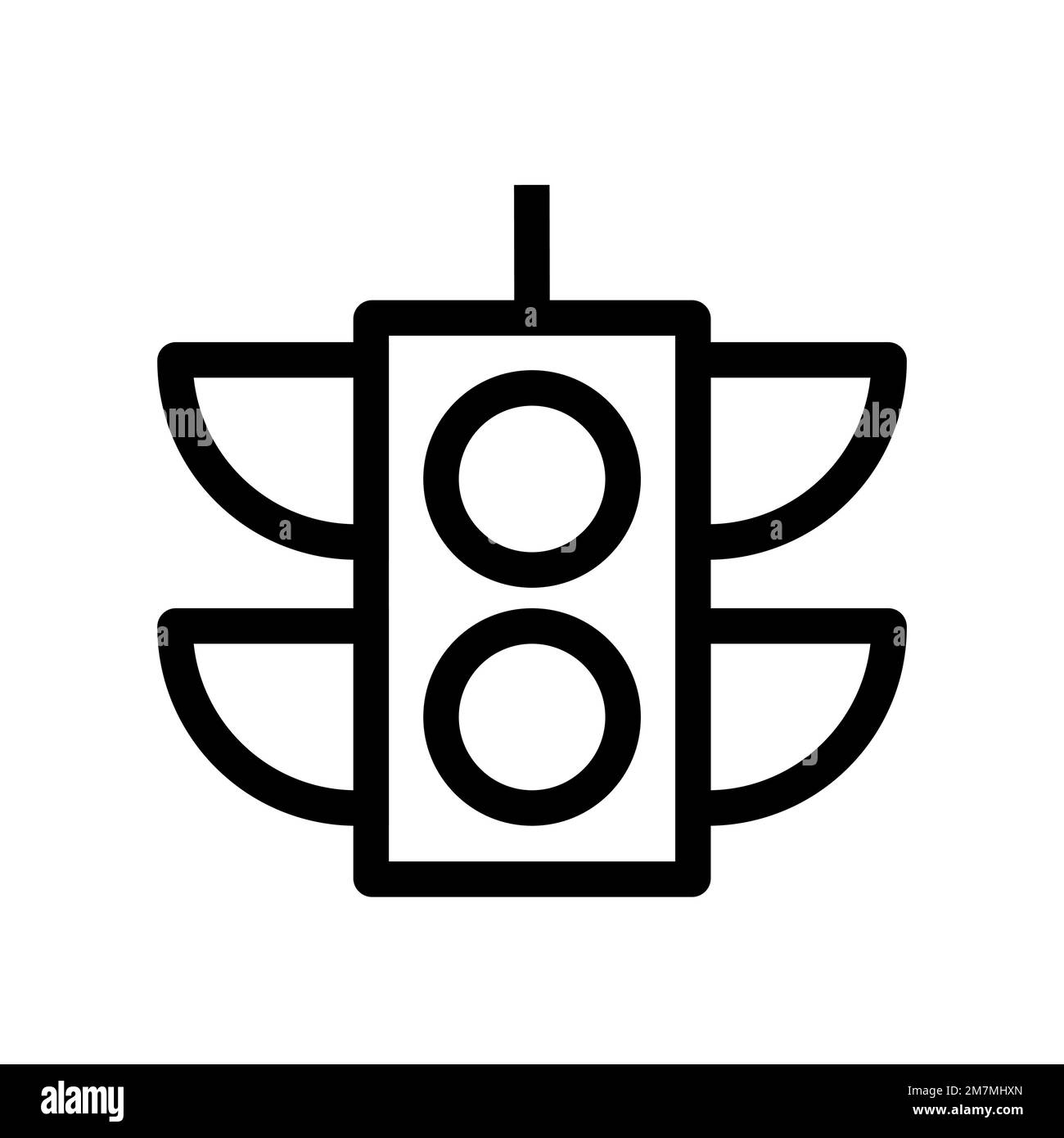 Linea dell'icona del semaforo isolata su sfondo bianco. Icona sottile nera piatta sullo stile moderno. Simbolo lineare e tratto modificabile. Semplice e pixe Illustrazione Vettoriale