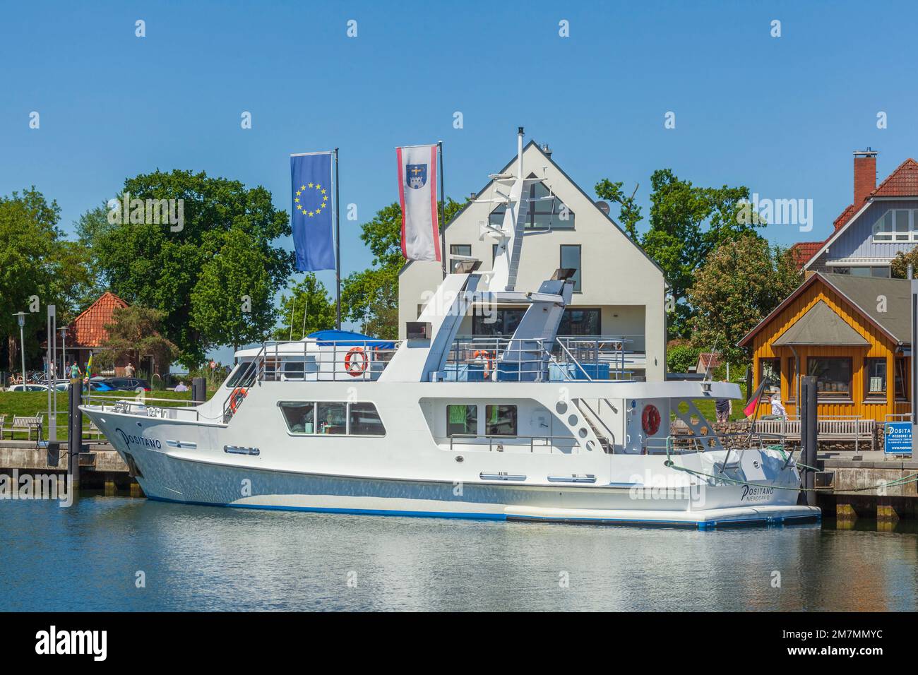 Barche da pesca nel porto, Niendorf, Timmendorfer Strand, Baia di Lübeck, Mar Baltico, Schleswig-Holstein, Germania, Europa Foto Stock