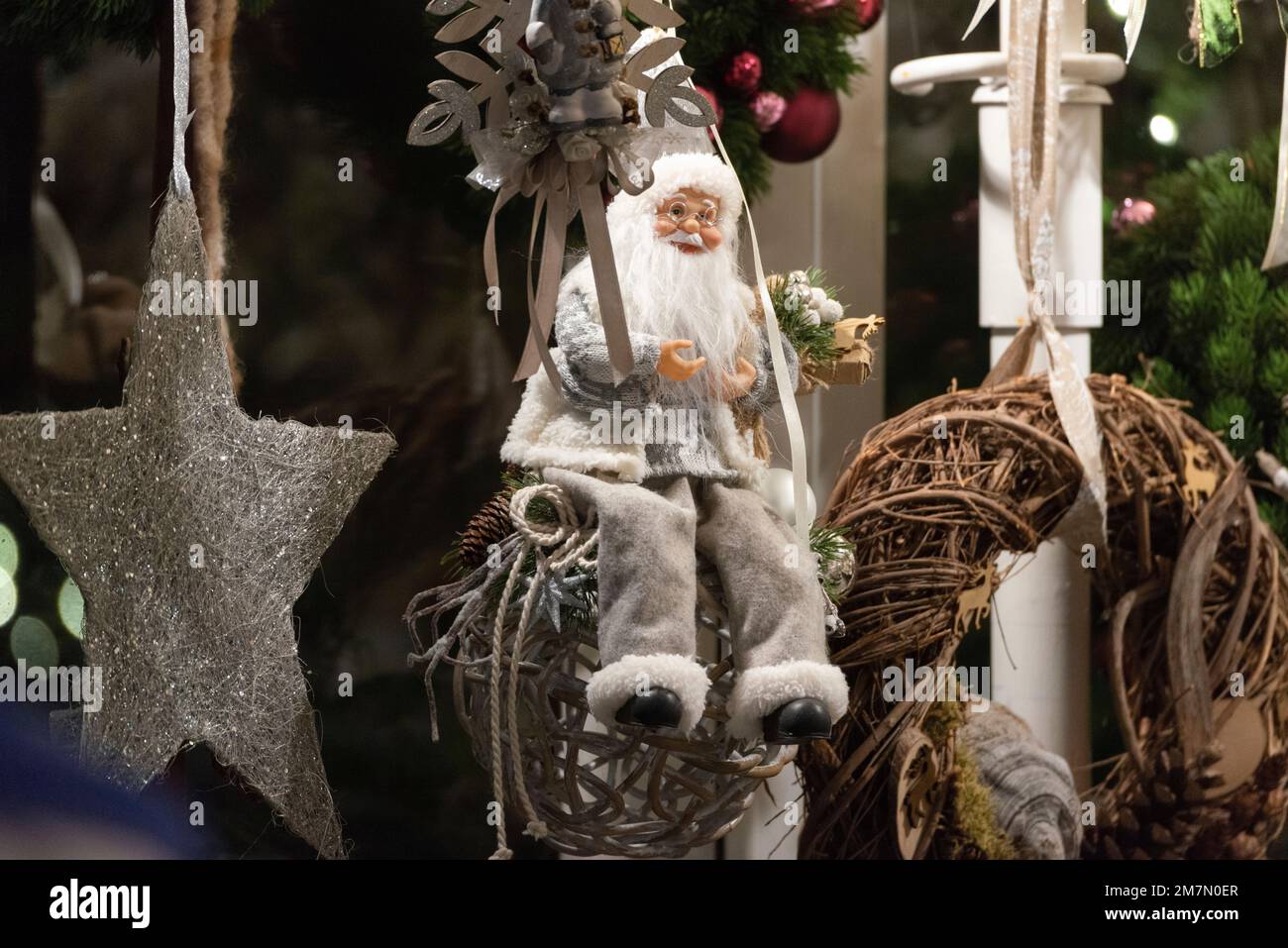 Decorazioni per alberi di Natale, Natale, stagione dell'Avvento Foto Stock