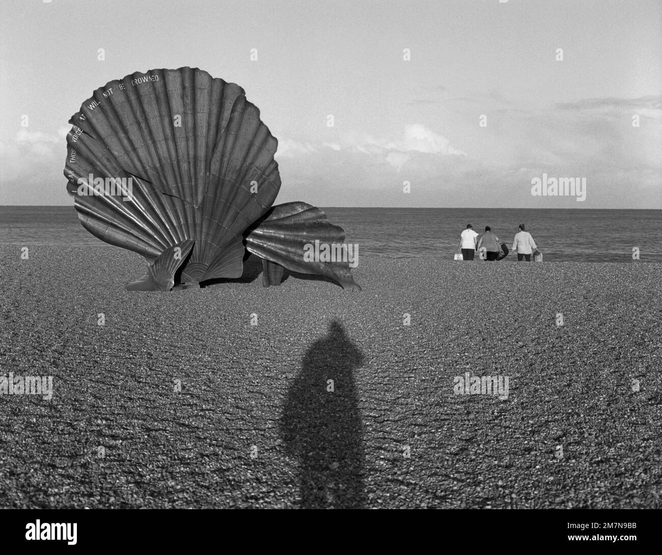 Scallop, Aldeburgh Beach, di Maggie Hambling. Foto Stock