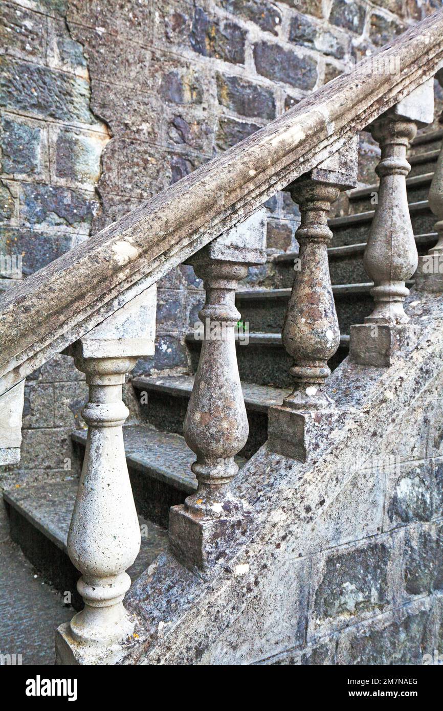 Scalinata in pietra a Bagnone, Toscana occidentale Foto Stock