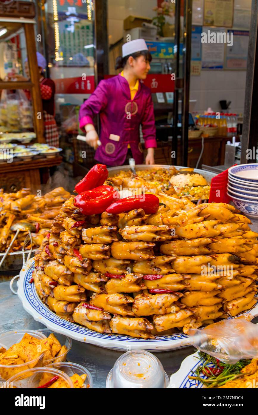 Il quartiere musulmano, Xian, Provincia di Shaanxi, Cina Foto Stock