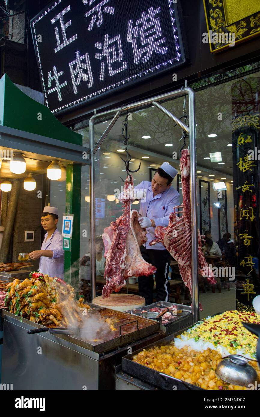 Il quartiere musulmano, Xian, Provincia di Shaanxi, Cina Foto Stock