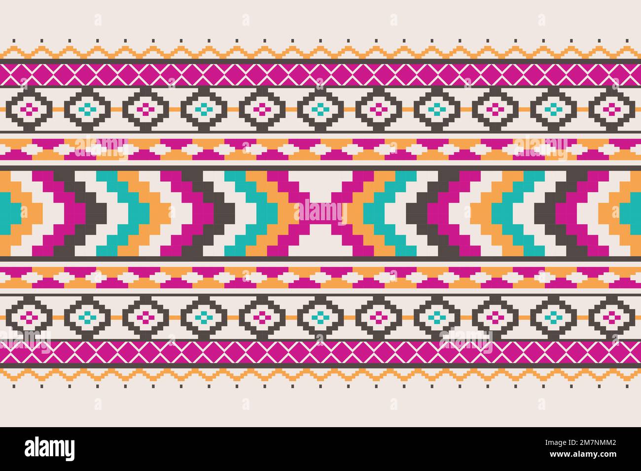 Pattern etnico geometrico senza cuciture. Stile etnico Aztec americano senza cuciture tessuto colorato. Design per sfondo,carta da parati,tessuto,tappeto,ornamenti, Illustrazione Vettoriale