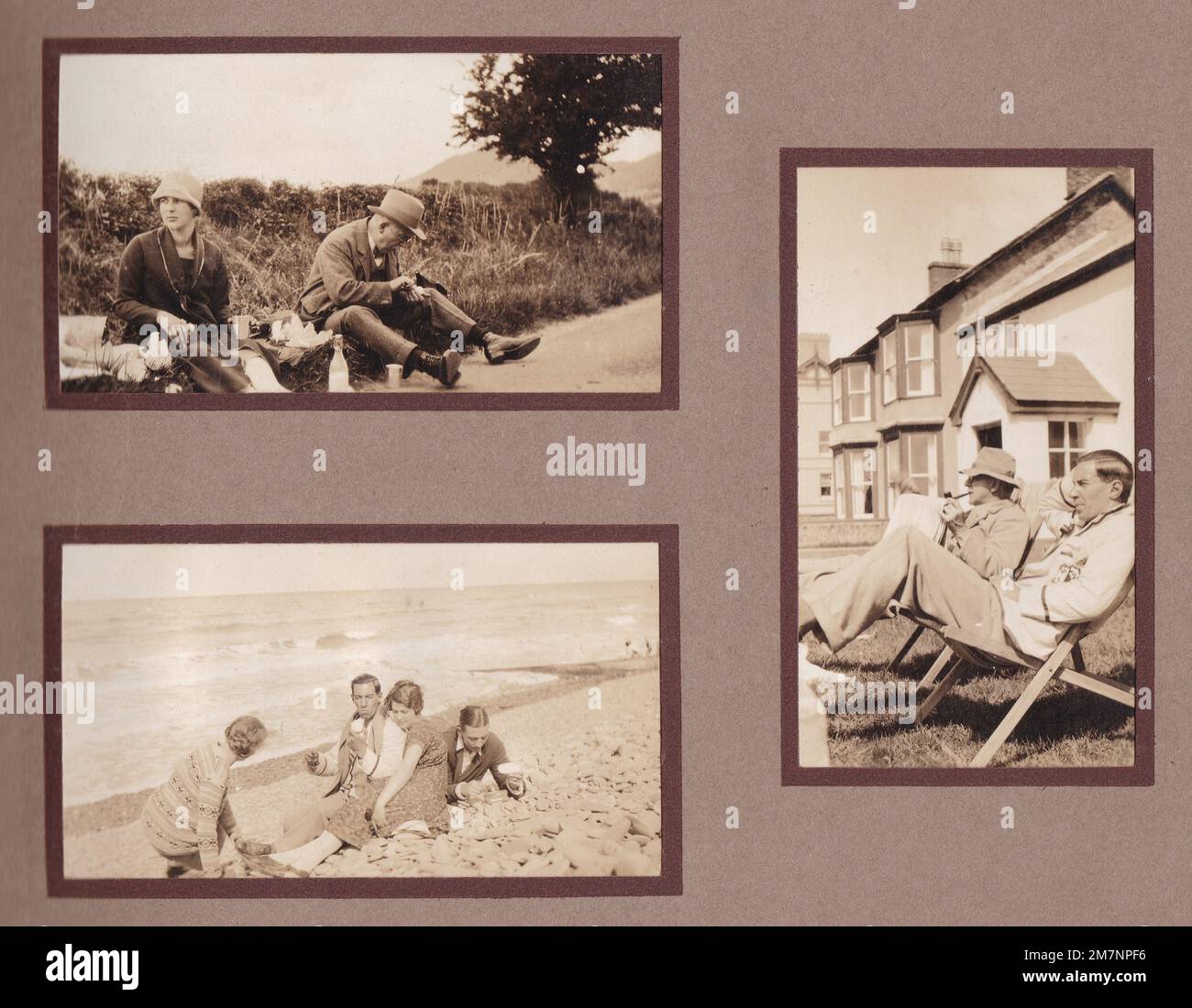 Album fotografico vintage in bianco e nero Foto Stock