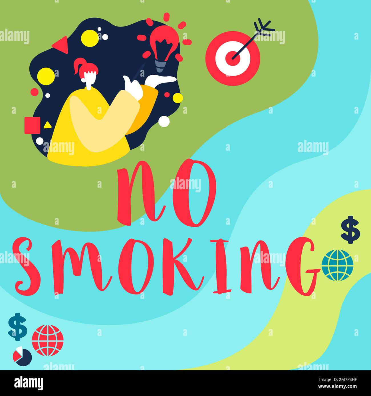 Cartello di testo che indica vietato fumare. Concetto che significa usare  tabacco è proibito in questo luogo Foto stock - Alamy