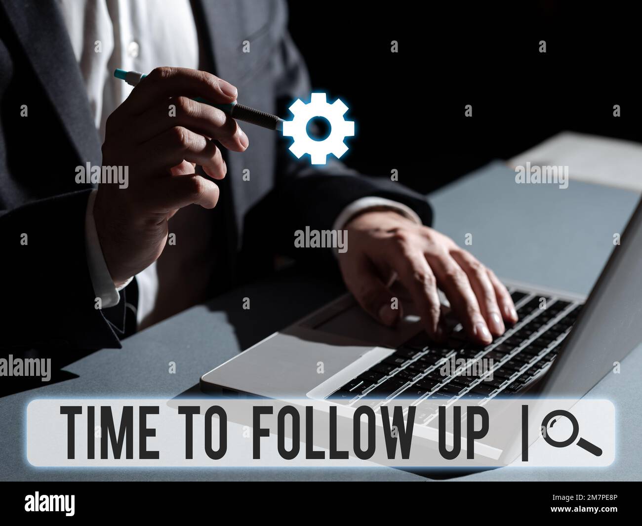 Cartello di testo che mostra il tempo di follow-up. Vetrina aziendale richiesta dell'attività precedente o continuazione delle informazioni Foto Stock