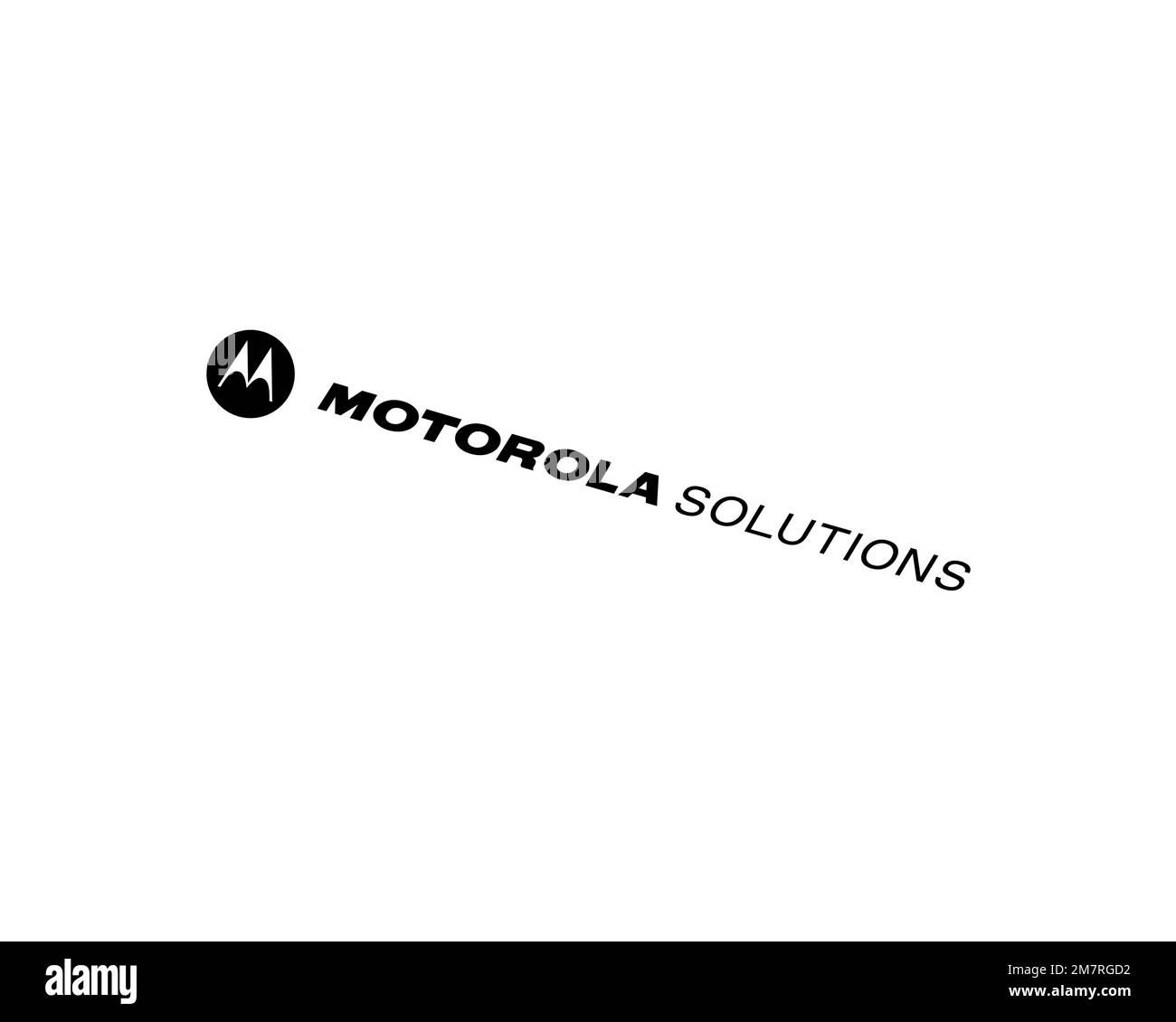 Motorola Solutions, logo ruotato, sfondo bianco B Foto Stock