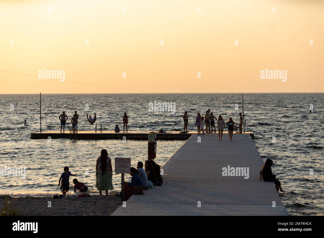 Sunset Over Door County, Wisconsin Foto Stock