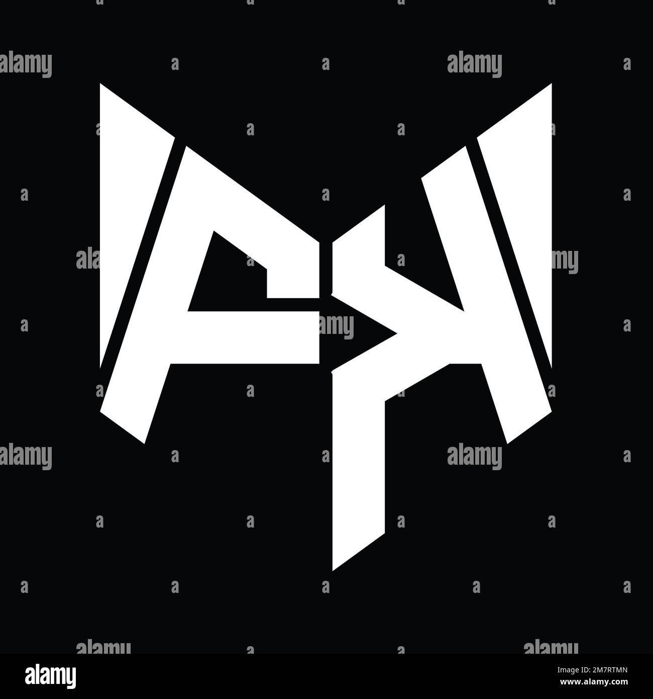 Monogramma con logo FK con modello a sezione esagonale Foto Stock