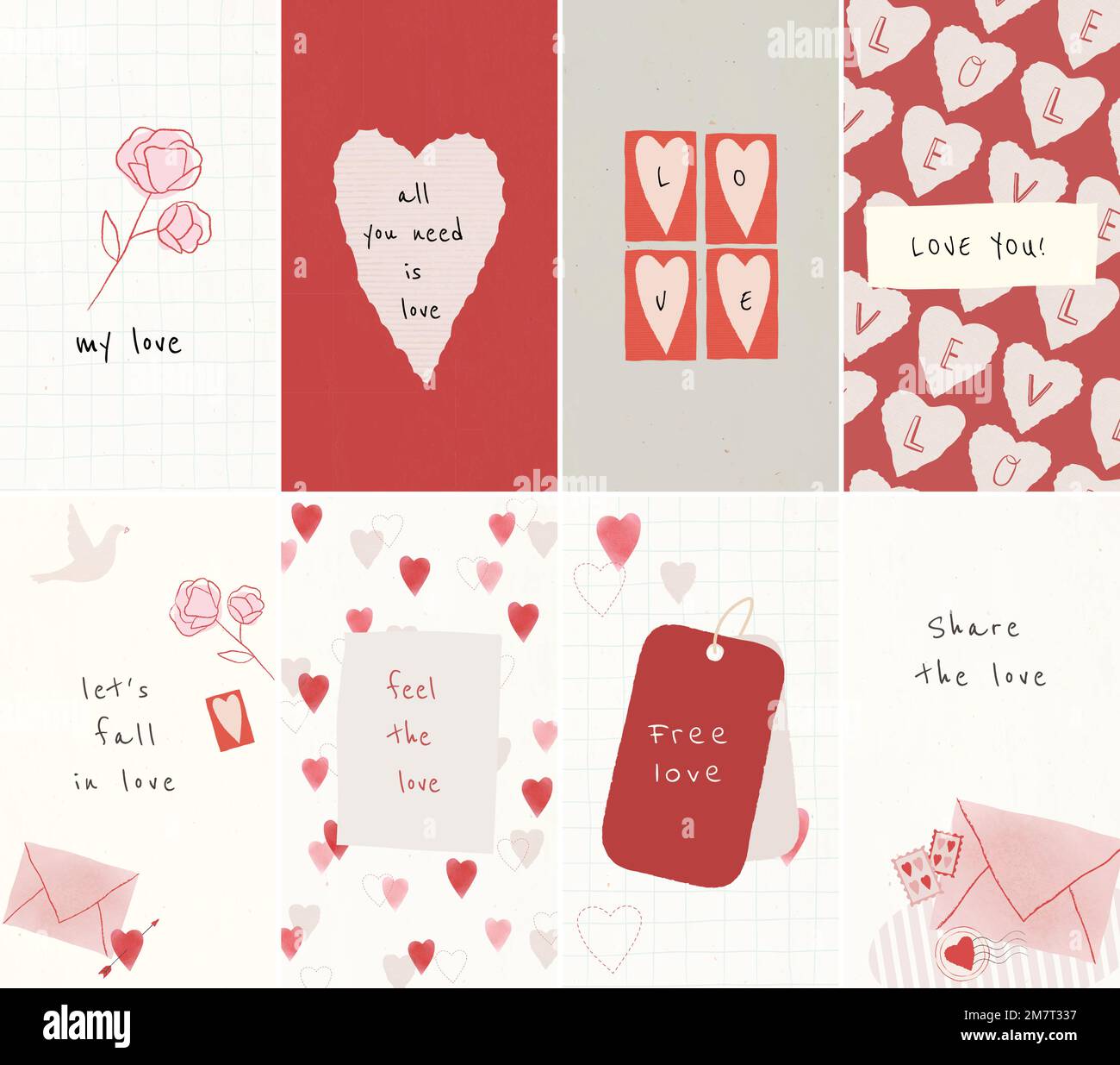 Love Everywhere modello modificabile insieme di social media vettoriali Illustrazione Vettoriale