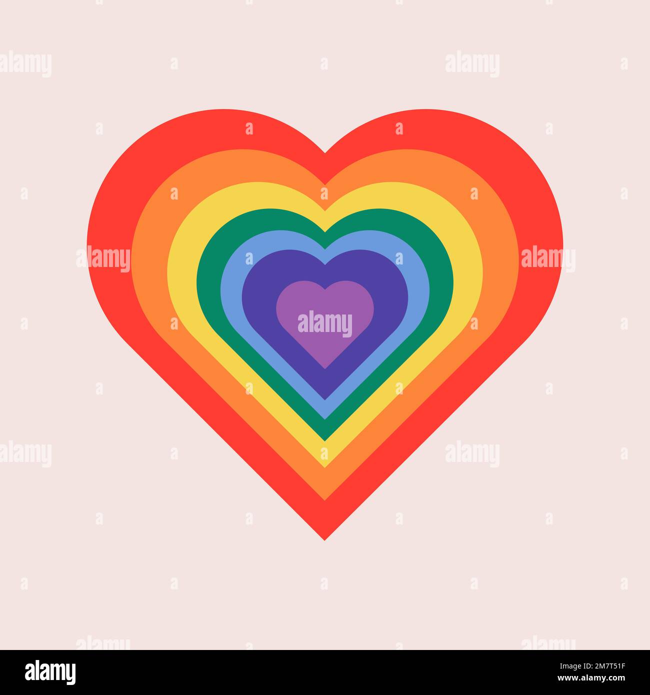 Vettore cardiaco arcobaleno per il concetto LGBTQ del mese dell'orgoglio Illustrazione Vettoriale