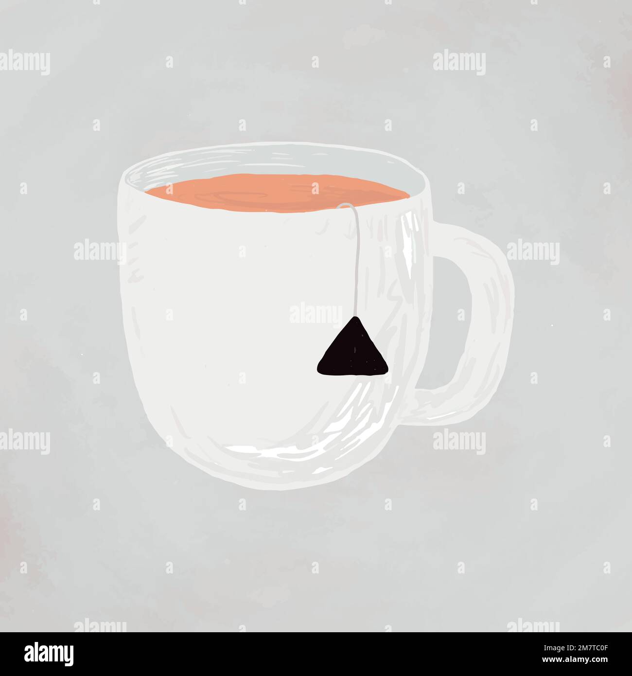 Tazza di elemento del tè vettore cute disegnata a mano stile Illustrazione Vettoriale