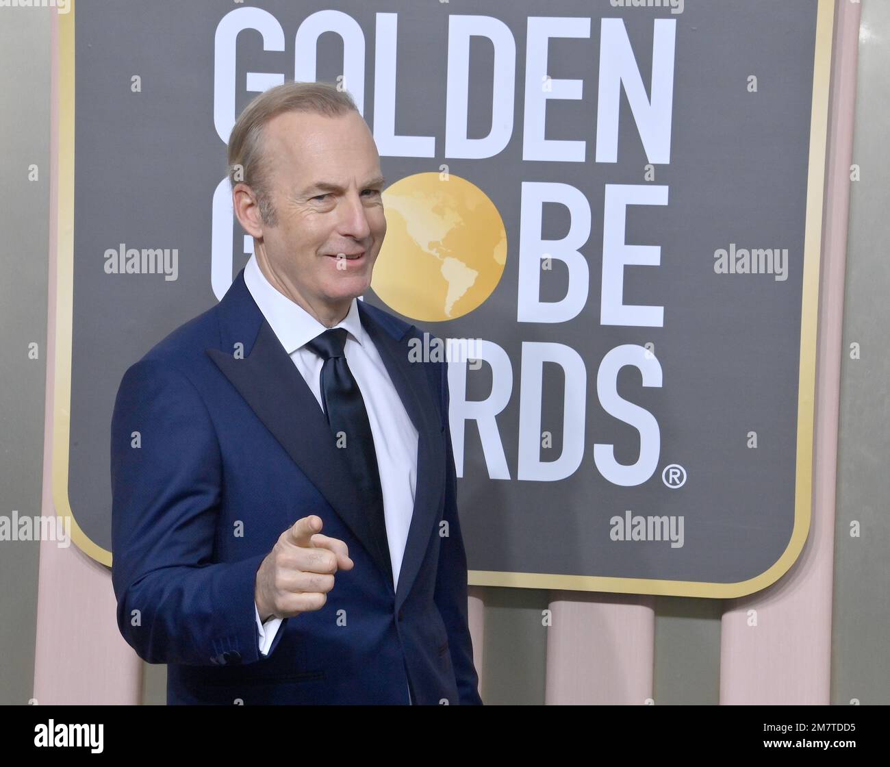 Beverly Hills, Stati Uniti. 10th Jan, 2023. Bob Odenkirk arriva per il 80th° premio annuale Golden Globe Awards al Beverly Hilton di Beverly Hills, California, martedì 10 gennaio 2023. Foto di Jim Ruymen/UPI Credit: UPI/Alamy Live News Foto Stock