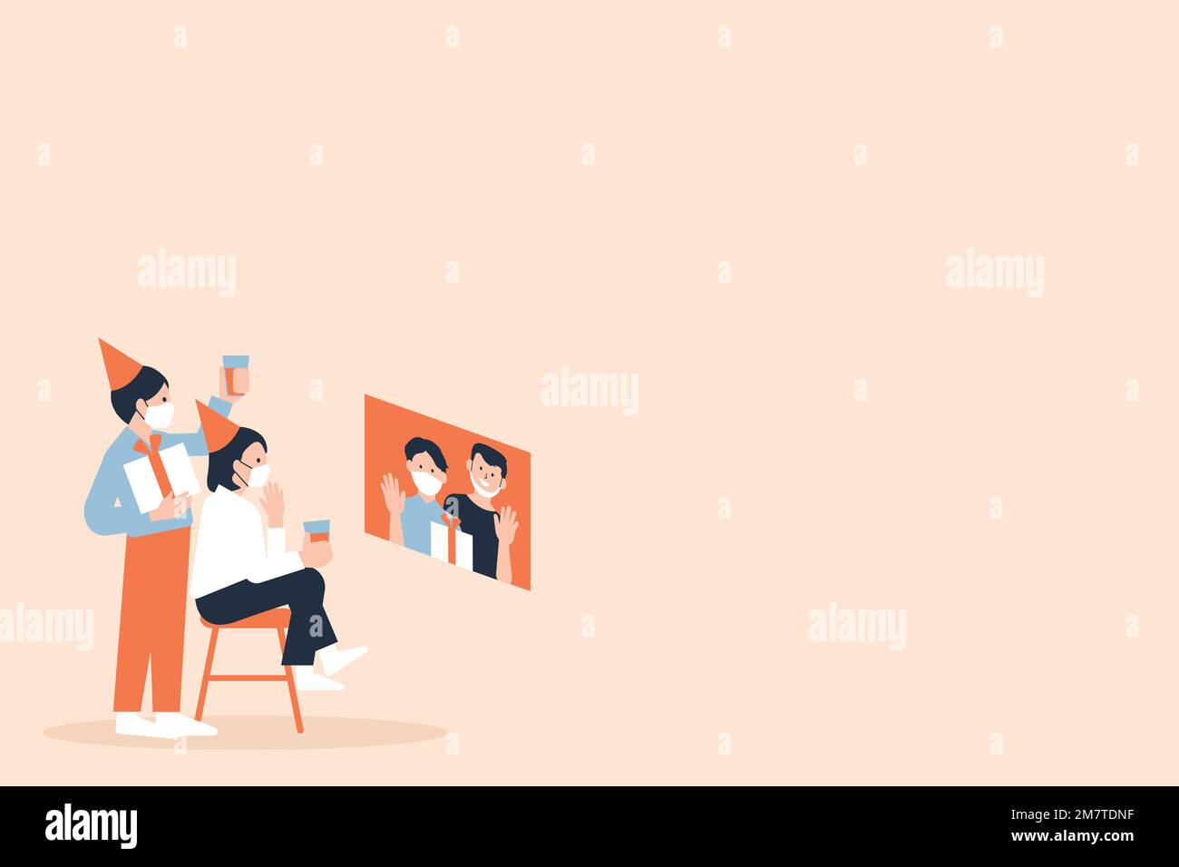 Vettore virtuale sicuro di partito backround nuova celebrazione normale Illustrazione Vettoriale