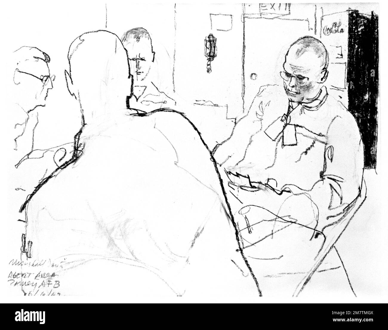 Illustrazione: 'Gioco di carte in Alert Area - Ramey AFB' artista: Marshall Davis. Paese: Sconosciuto Foto Stock