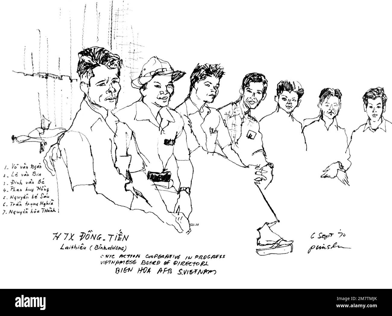 Illustrazione: 'Civic Action,' Vietnam del Sud artista: Alvin Pimsler. Paese: Sconosciuto Foto Stock