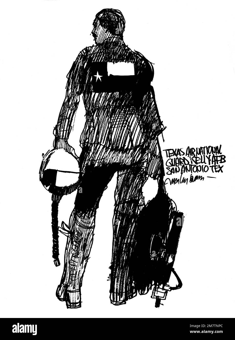 Illustrazione: 'Texas Air National Guard - Kelly AFB' artista: Marbury Brown. Paese: Sconosciuto Foto Stock