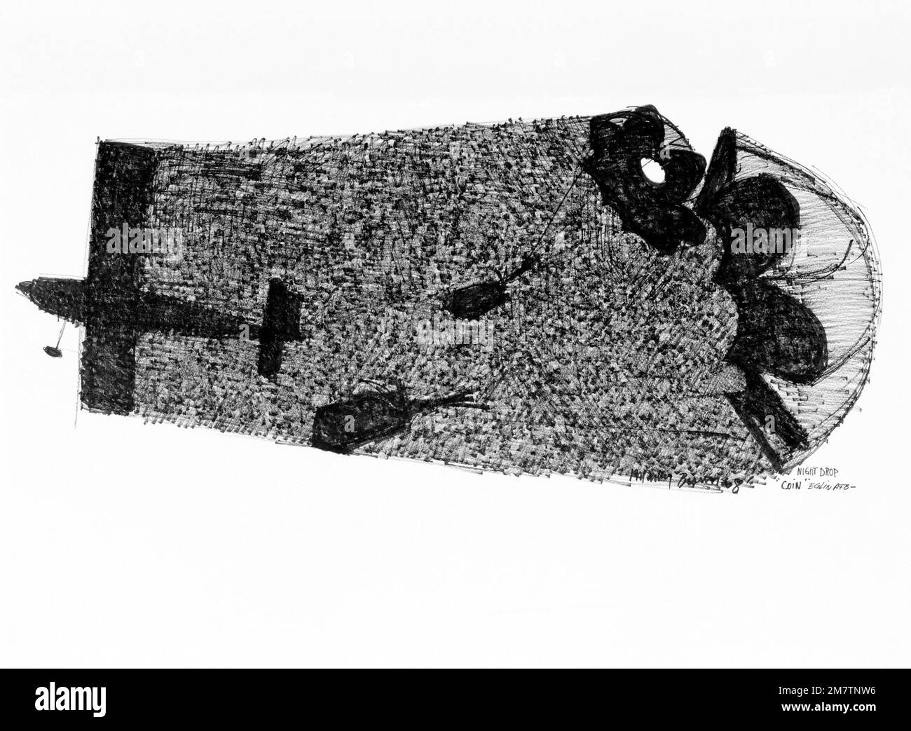 Illustrazione: 'Night Supply Drop' artista: Marbury Brown. Paese: Sconosciuto Foto Stock