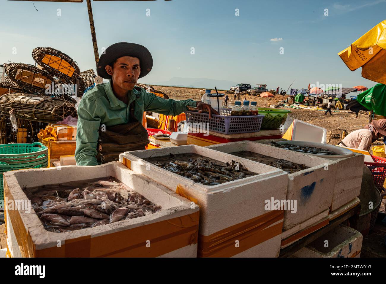 Cambogia, mercato di strada Foto Stock