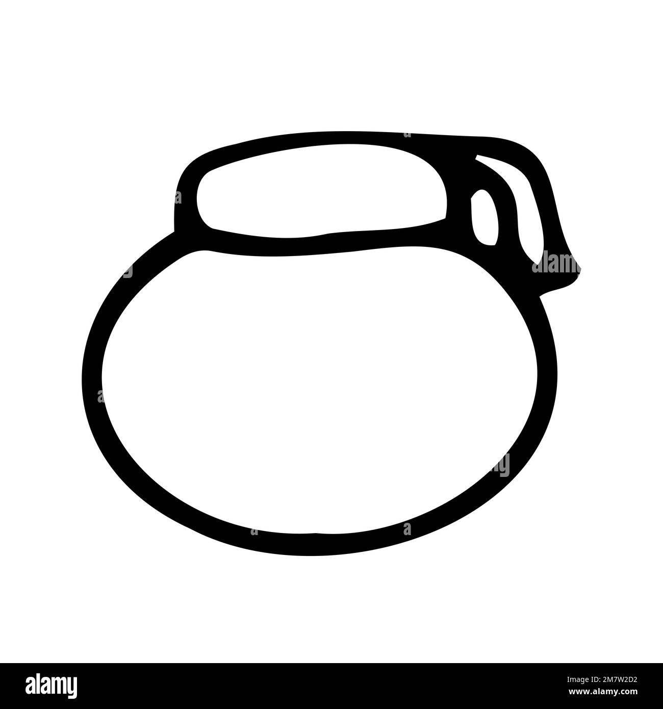 Barattolo per spezie. Contenitore con coperchio su sfondo bianco. Utensili da cucina intimi disegnati a mano, piatti per cibo, cucina. Caffè, organizzazione Illustrazione Vettoriale