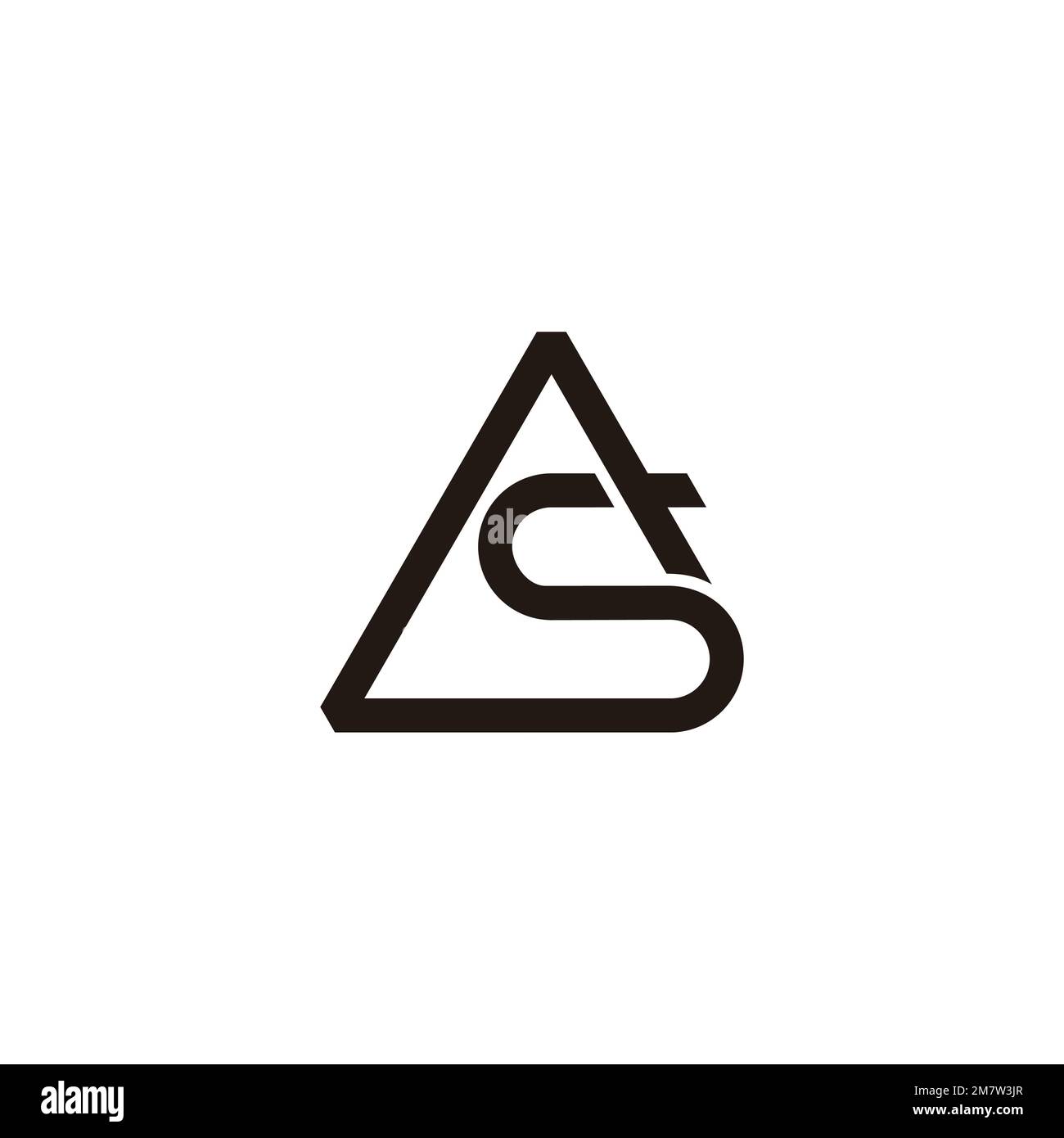 lettera come semplice vettore di logo a linee geometriche Illustrazione Vettoriale