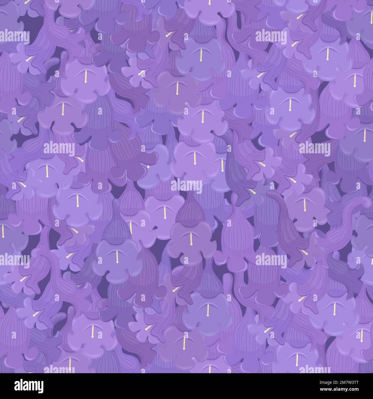 Jacaranda Mimosifolia, fiori viola senza cuciture sfondo motivo Illustrazione Vettoriale