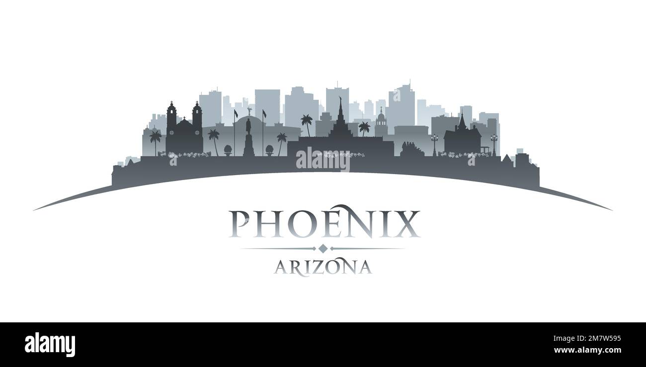 Phoenix Arizona skyline della città silhouette. Illustrazione Vettoriale Illustrazione Vettoriale