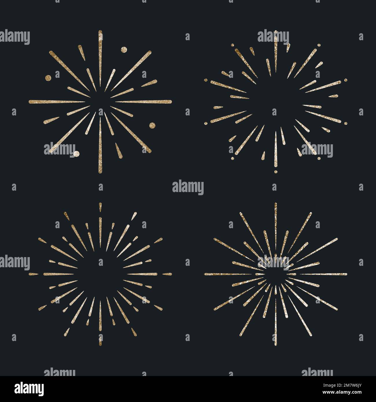 Set di argento dorato e fuochi d'artificio Immagine e Vettoriale - Alamy