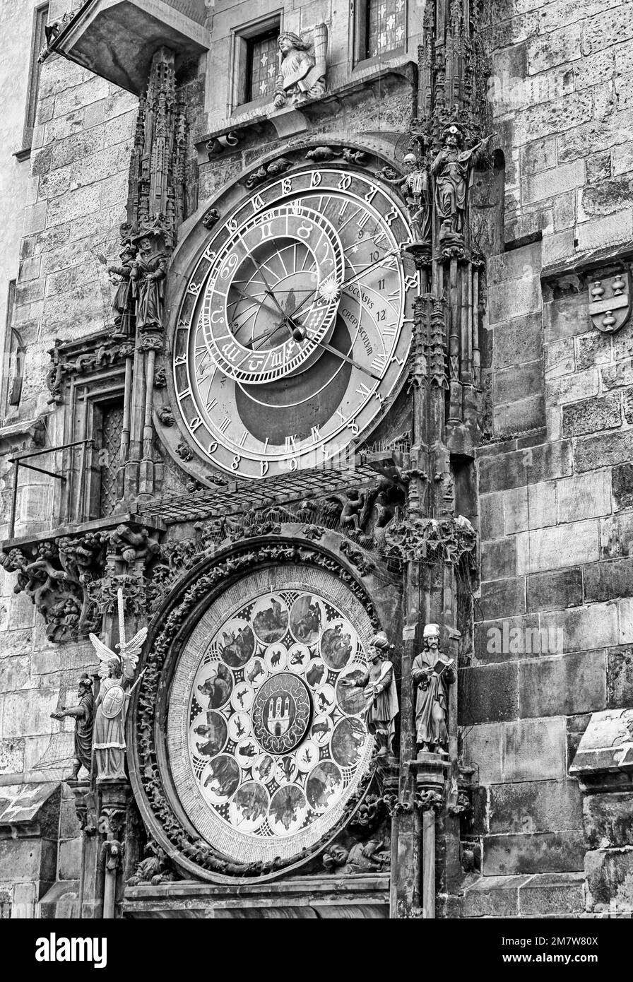 Praga, Repubblica Ceca - Marzo 7,2013: Orloj Orologio Astronomico nel centro storico di Praga. Foto Stock