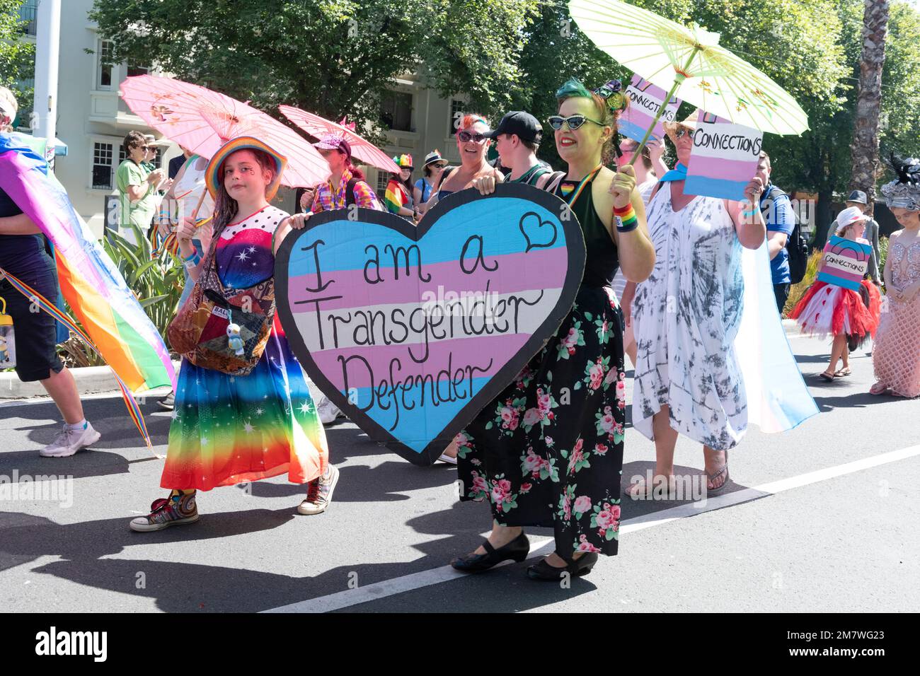 Partecipanti al Gay Pride Festival di Melbourne a St Kilda. Foto Stock